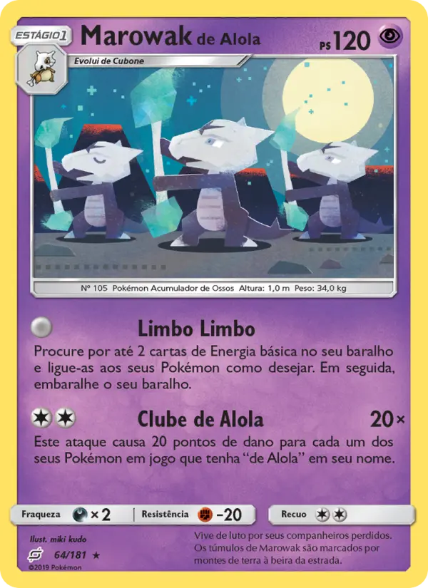Carta Marowak de Alola, número 64/181 da coleção União de Aliados