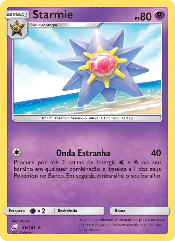 Carta Starmie, número 65/181 da coleção União de Aliados