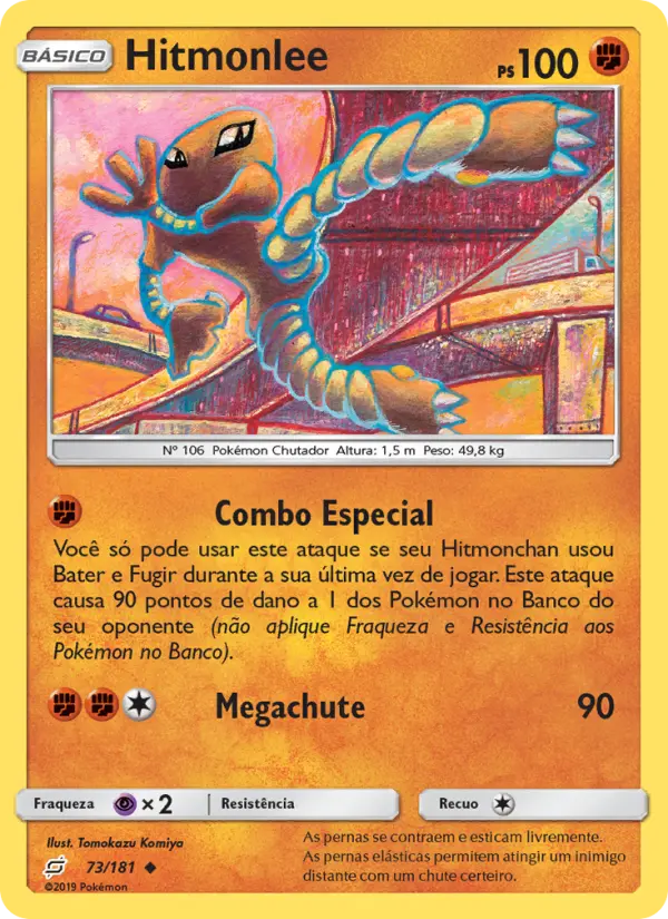 Carta Hitmonlee, número 73/181 da coleção União de Aliados