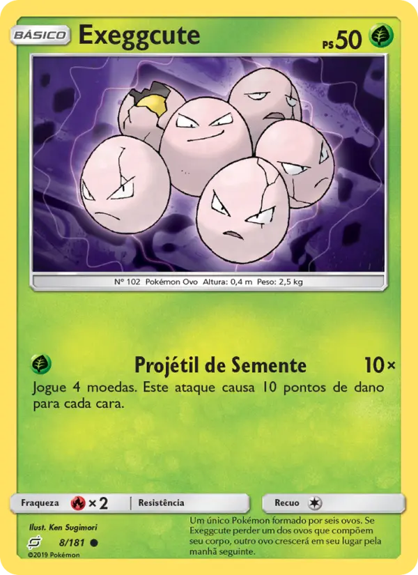 Carta Exeggcute, número 8/181 da coleção União de Aliados