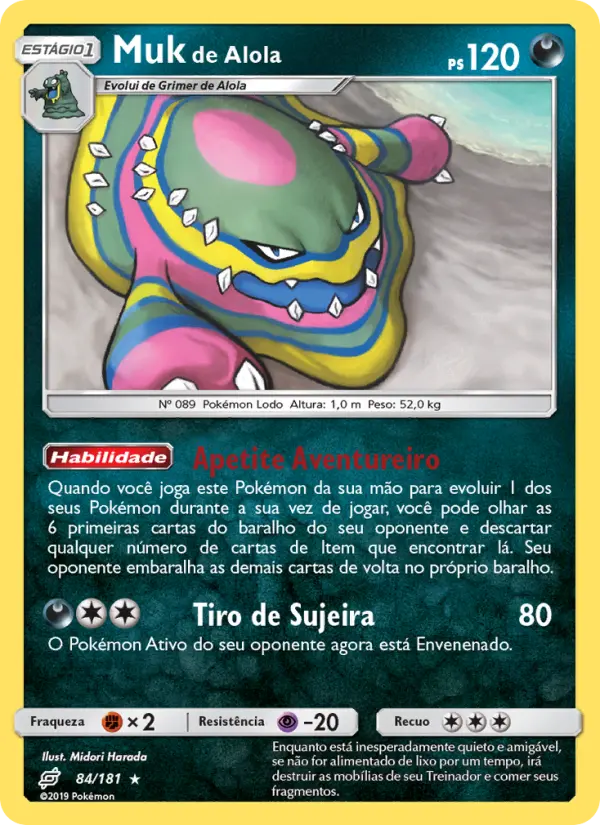 Carta Muk de Alola, número 84/181 da coleção União de Aliados