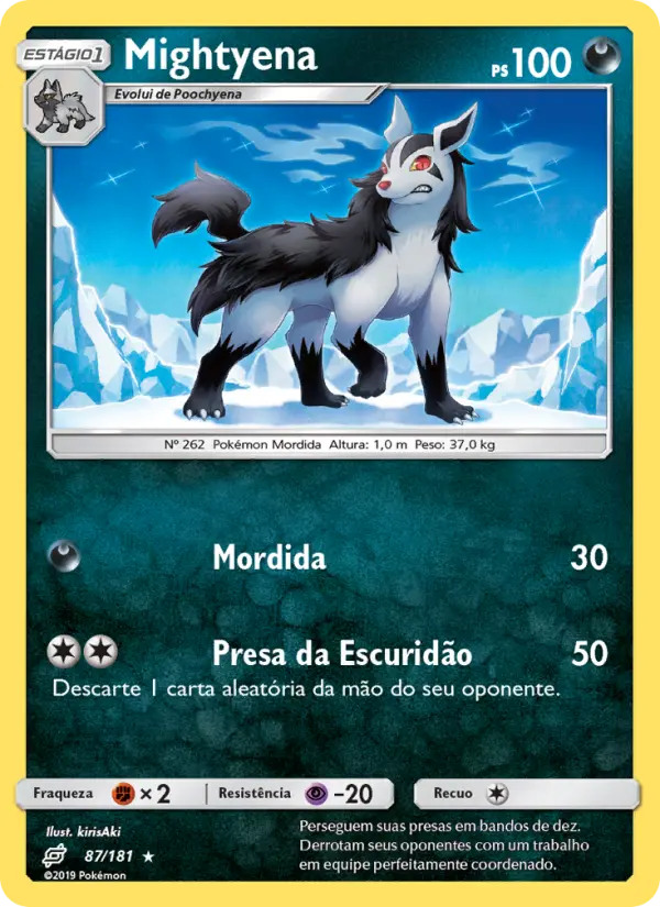 Carta Mightyena, número 87/181 da coleção União de Aliados