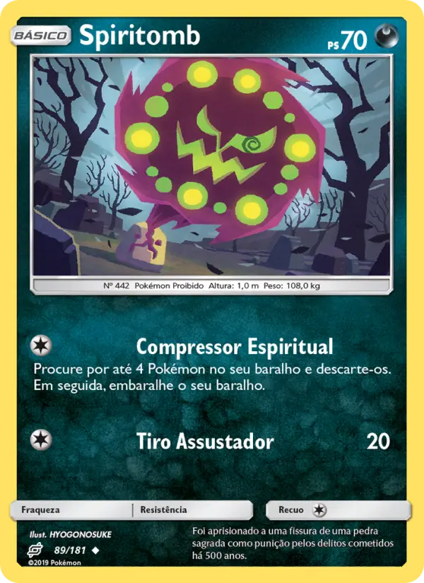 Carta Spiritomb, número 89/181 da coleção União de Aliados