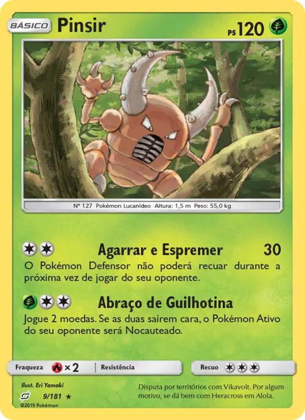 Carta Pinsir, número 9/181 da coleção União de Aliados