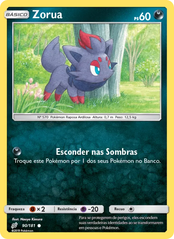 Carta Zorua, número 90/181 da coleção União de Aliados