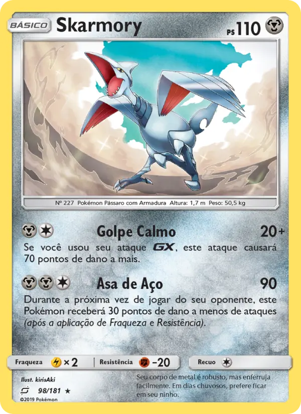 Carta Skarmory, número 98/181 da coleção União de Aliados