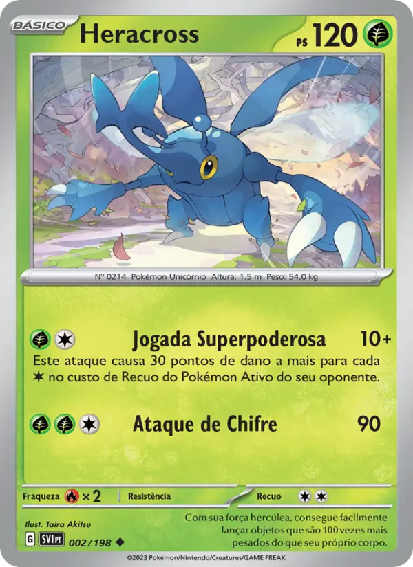 Carta Heracross, número 002/198 da coleção Escarlate e Violeta