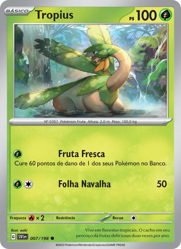 Carta Tropius, número 007/198 da coleção Escarlate e Violeta