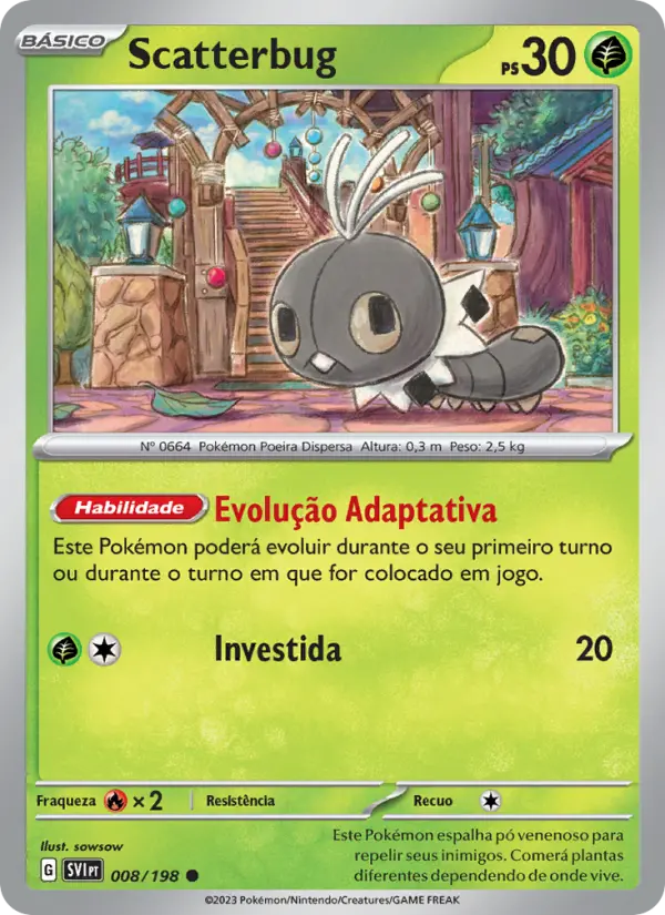 Carta Scatterbug, número 008/198 da coleção Escarlate e Violeta