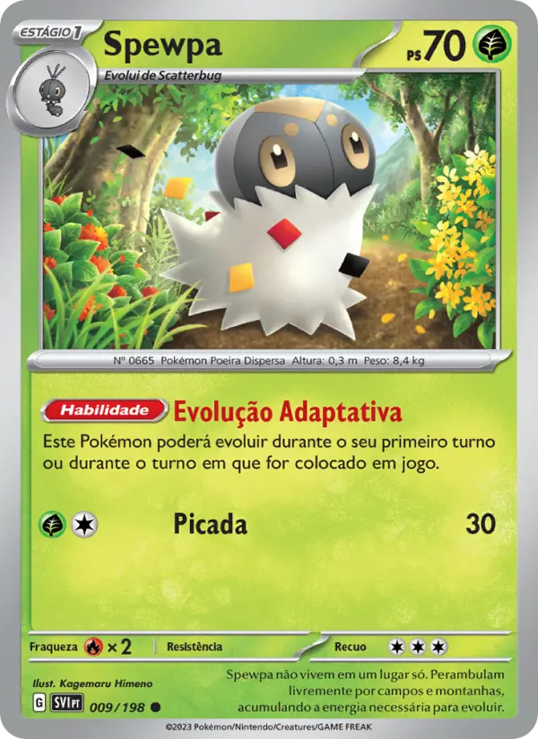Carta Spewpa, número 009/198 da coleção Escarlate e Violeta
