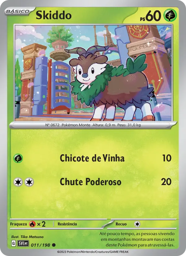 Carta Skiddo, número 011/198 da coleção Escarlate e Violeta