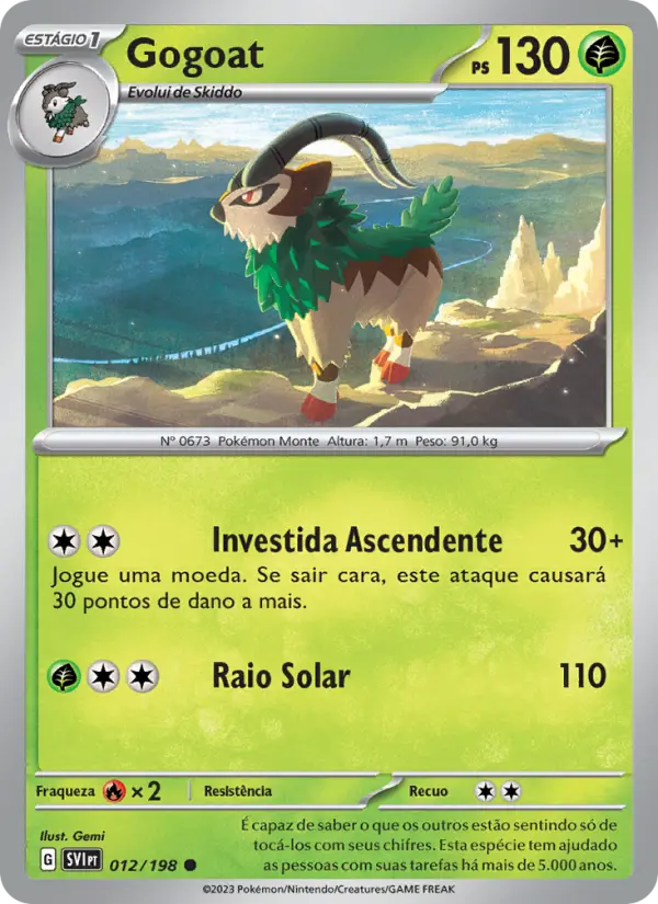 Carta Gogoat, número 012/198 da coleção Escarlate e Violeta