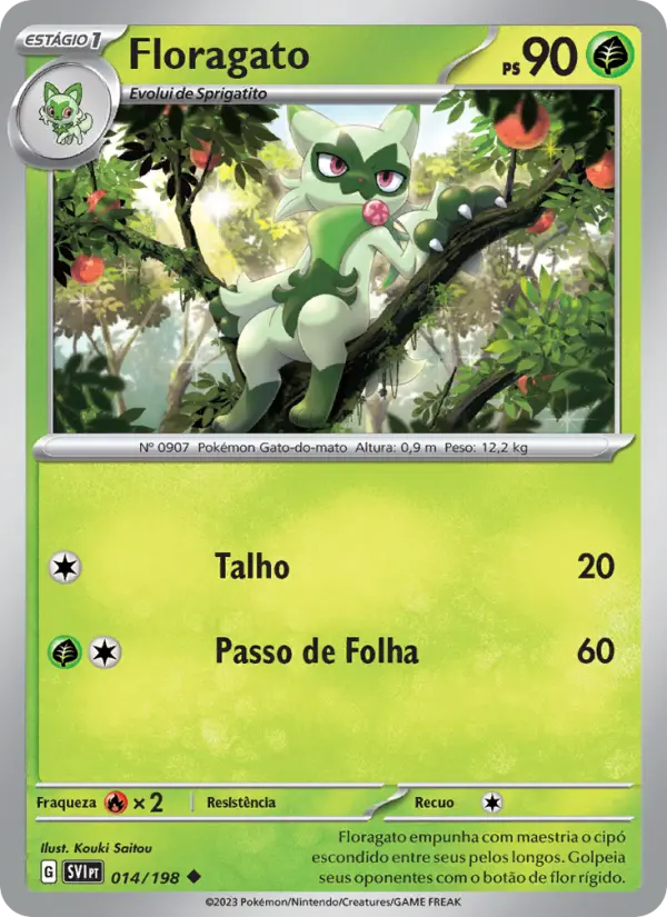 Carta Floragato, número 014/198 da coleção Escarlate e Violeta