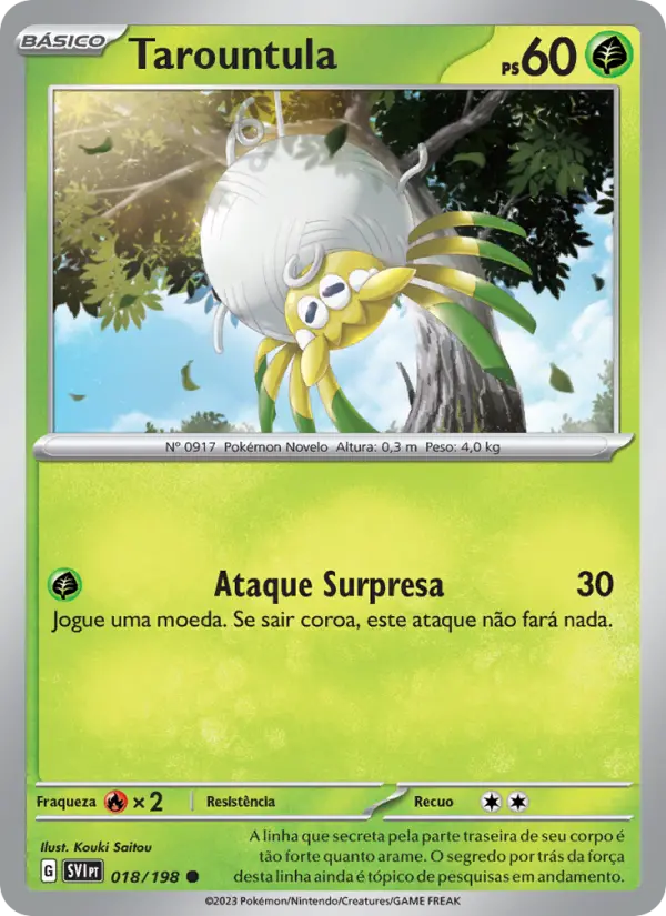 Carta Tarountula, número 018/198 da coleção Escarlate e Violeta