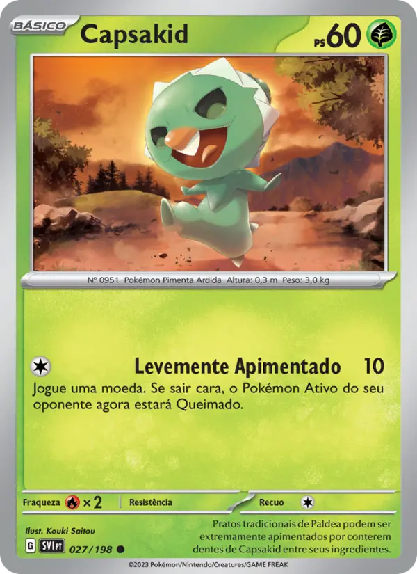 Carta Capsakid, número 027/198 da coleção Escarlate e Violeta