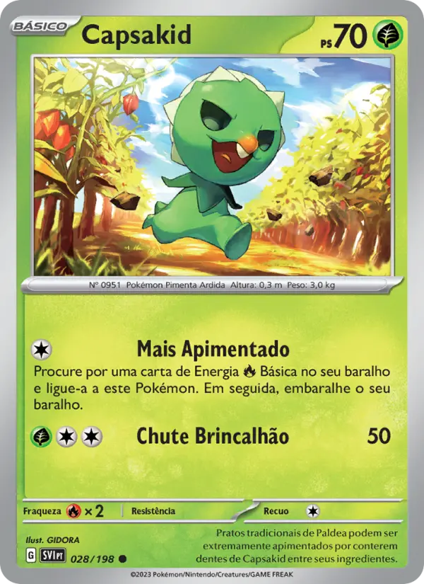 Carta Capsakid, número 028/198 da coleção Escarlate e Violeta