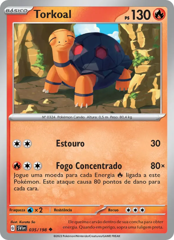 Carta Torkoal, número 035/198 da coleção Escarlate e Violeta