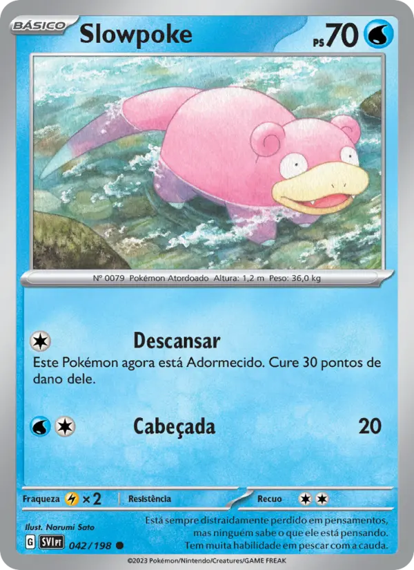 Carta Slowpoke, número 042/198 da coleção Escarlate e Violeta