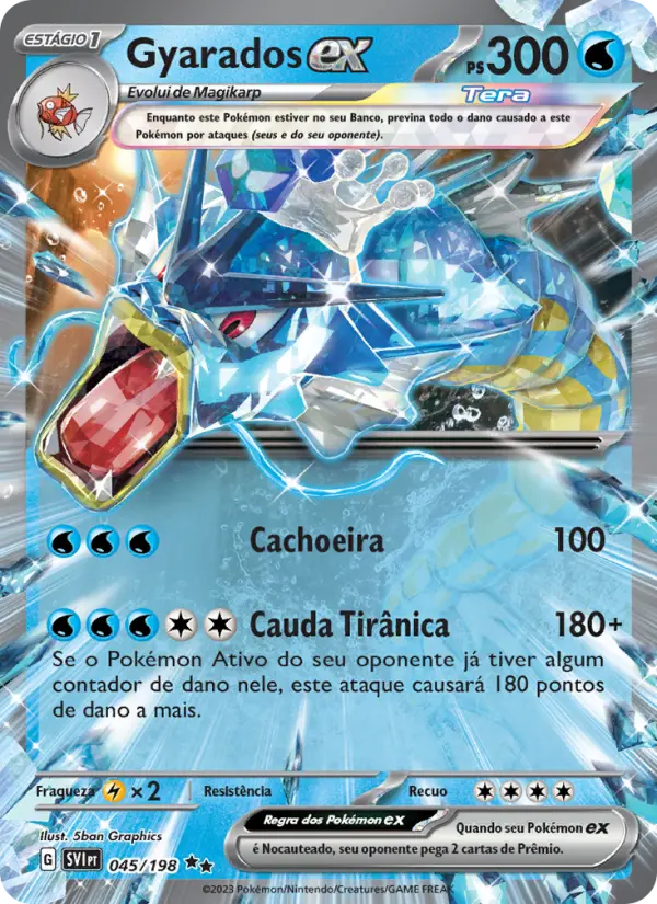 Carta Gyarados ex, número 045/198 da coleção Escarlate e Violeta