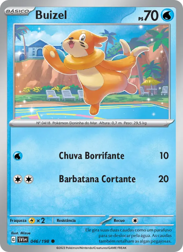 Carta Buizel, número 046/198 da coleção Escarlate e Violeta