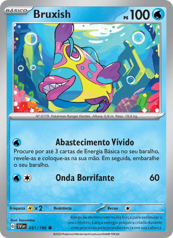 Carta Bruxish, número 051/198 da coleção Escarlate e Violeta