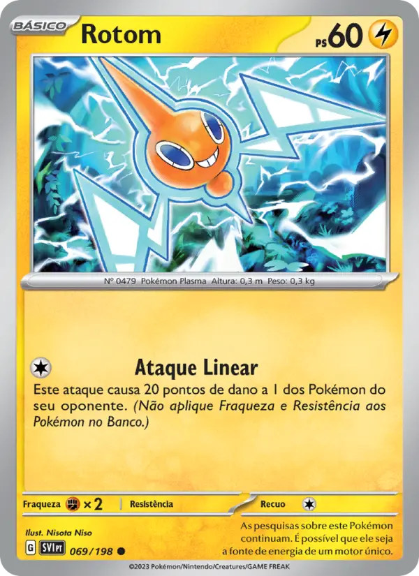 Carta Rotom, número 069/198 da coleção Escarlate e Violeta