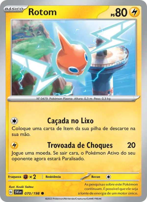 Carta Rotom, número 070/198 da coleção Escarlate e Violeta