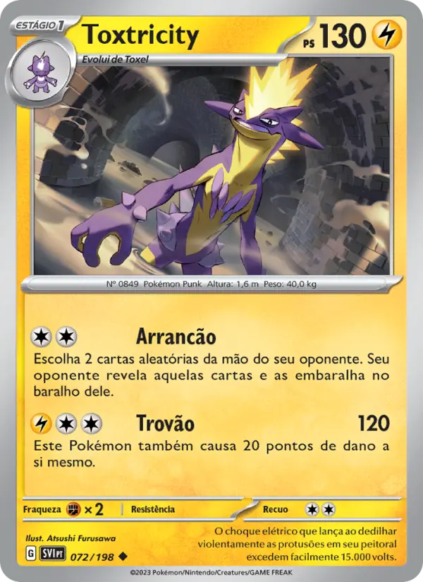 Carta Toxtricity, número 072/198 da coleção Escarlate e Violeta