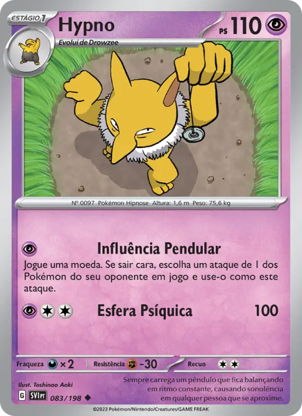 Carta Hypno, número 083/198 da coleção Escarlate e Violeta