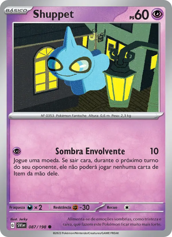 Carta Shuppet, número 087/198 da coleção Escarlate e Violeta