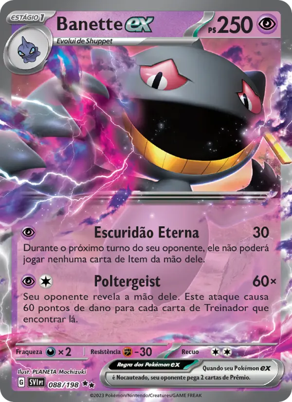 Carta Banette ex, número 088/198 da coleção Escarlate e Violeta