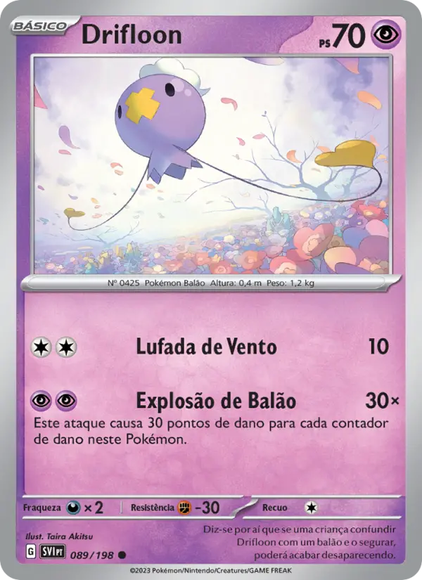 Carta Drifloon, número 089/198 da coleção Escarlate e Violeta