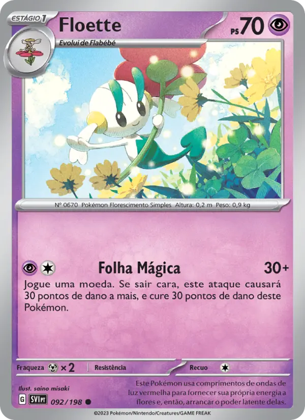 Carta Floette, número 092/198 da coleção Escarlate e Violeta