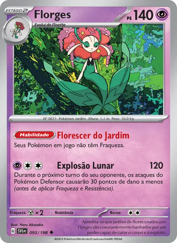 Carta Florges, número 093/198 da coleção Escarlate e Violeta