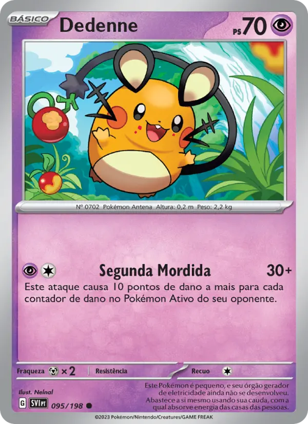 Carta Dedenne, número 095/198 da coleção Escarlate e Violeta