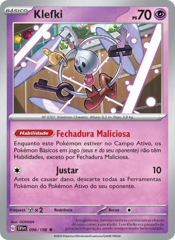 Carta Klefki, número 096/198 da coleção Escarlate e Violeta