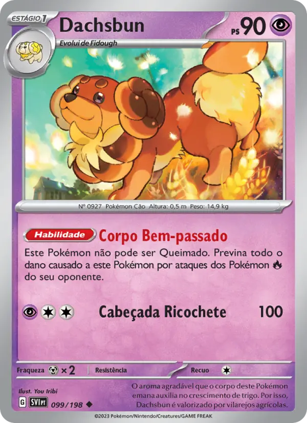 Carta Dachsbun, número 099/198 da coleção Escarlate e Violeta