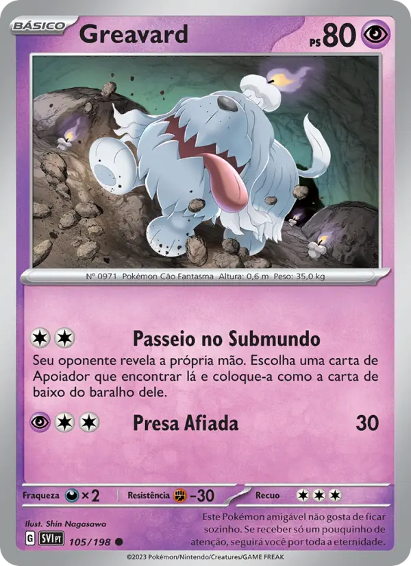 Carta Greavard, número 105/198 da coleção Escarlate e Violeta