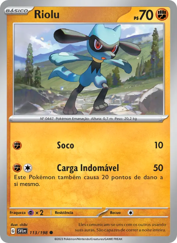 Carta Riolu, número 113/198 da coleção Escarlate e Violeta