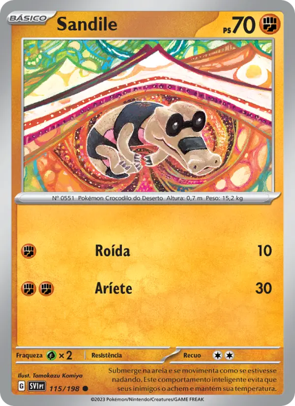 Carta Sandile, número 115/198 da coleção Escarlate e Violeta