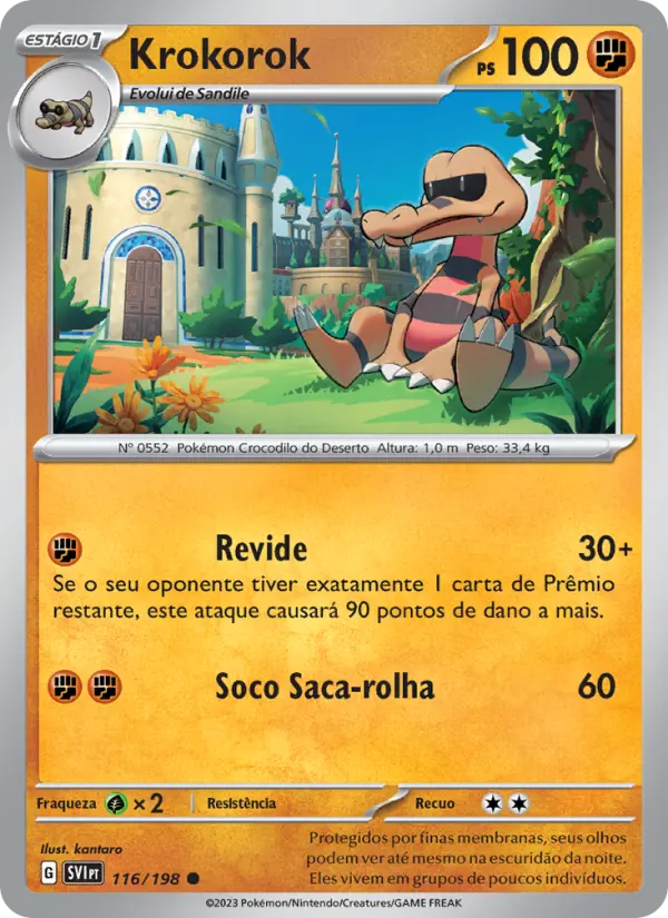 Carta Krokorok, número 116/198 da coleção Escarlate e Violeta