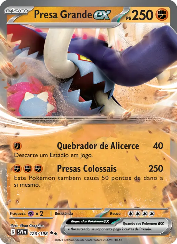 Carta Presa Grande ex, número 123/198 da coleção Escarlate e Violeta