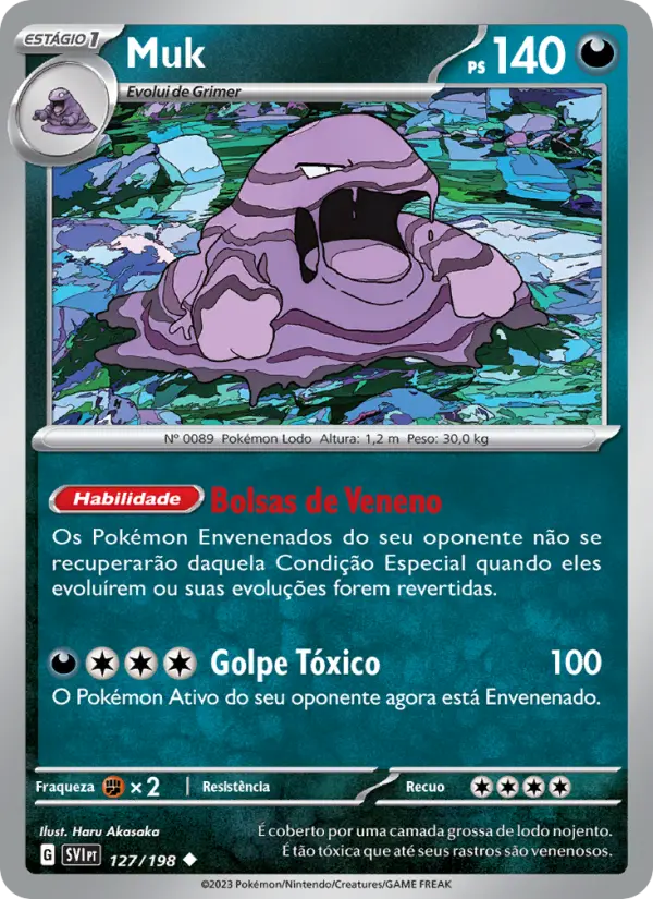 Carta Muk, número 127/198 da coleção Escarlate e Violeta