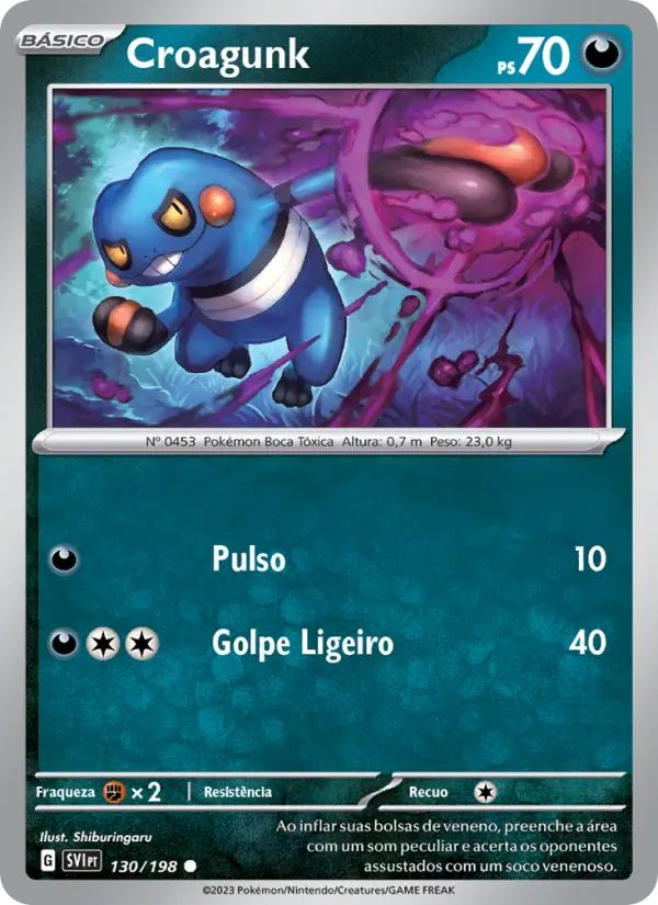 Carta Croagunk, número 130/198 da coleção Escarlate e Violeta