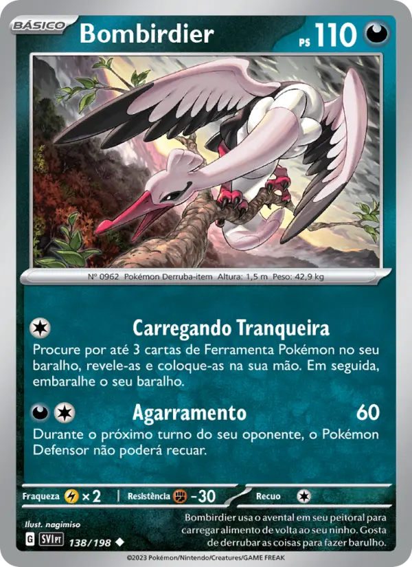 Carta Bombirdier, número 138/198 da coleção Escarlate e Violeta