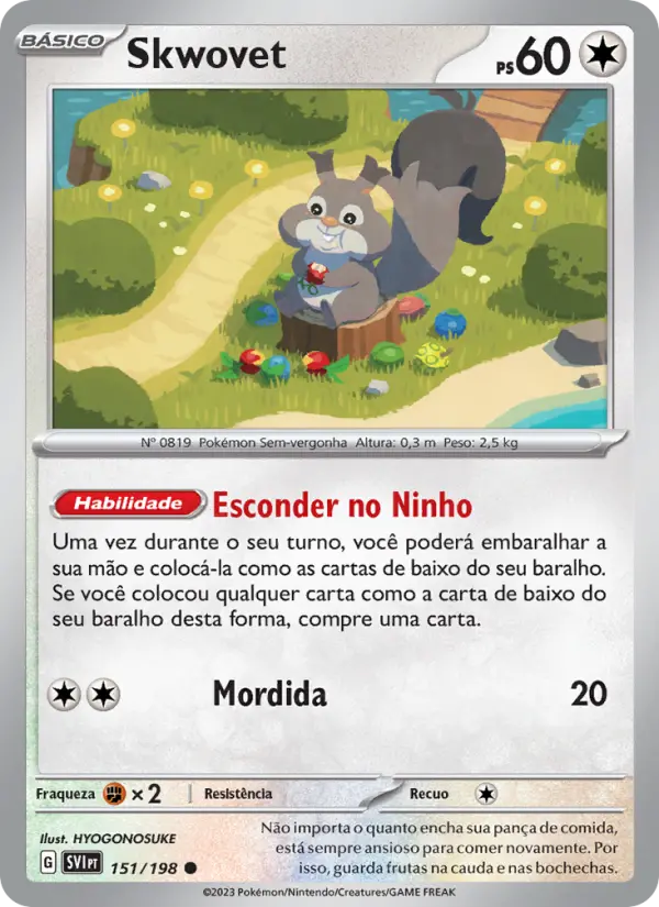 Carta Skwovet, número 151/198 da coleção Escarlate e Violeta
