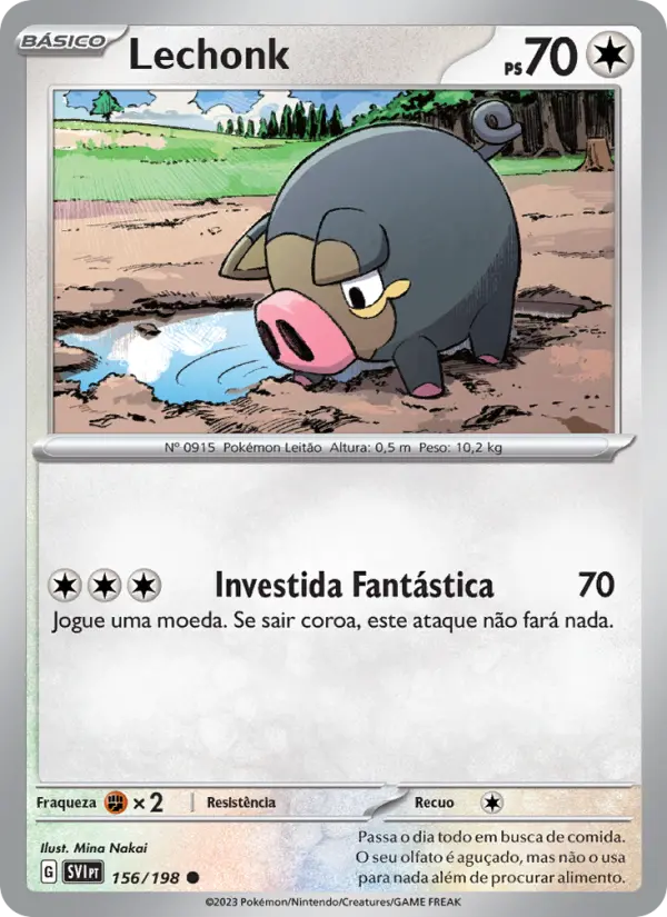 Carta Lechonk, número 156/198 da coleção Escarlate e Violeta