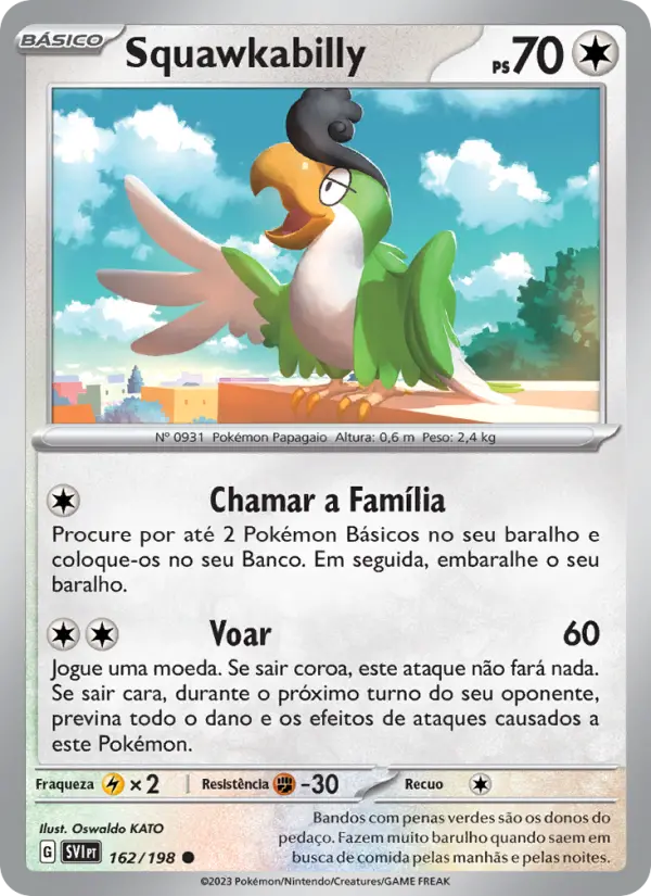 Carta Squawkabilly, número 162/198 da coleção Escarlate e Violeta