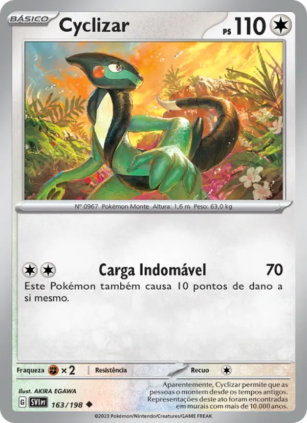 Carta Cyclizar, número 163/198 da coleção Escarlate e Violeta