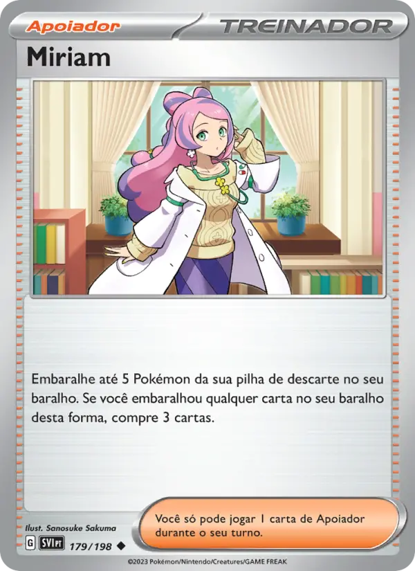 Carta Miriam, número 179/198 da coleção Escarlate e Violeta